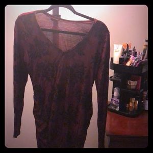 Burgundy Maternity Top